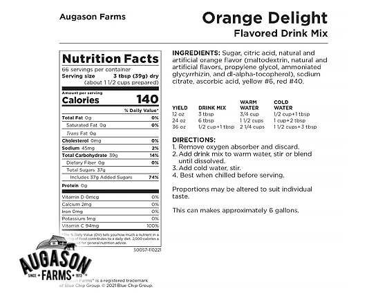 Augason Farms: Delight Orange-Flavored Drink Mix